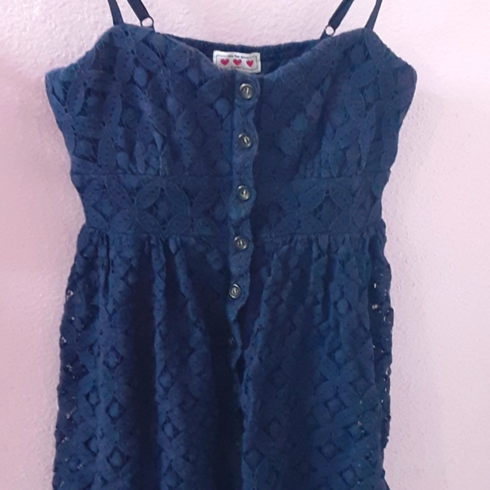 Blue button up dress